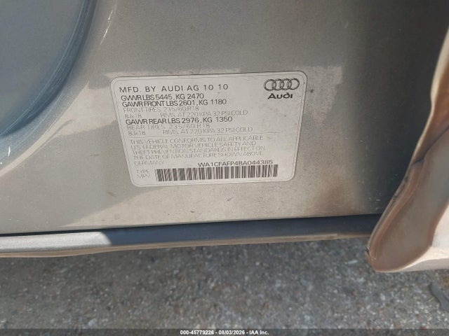 Aukcja sprzedaży 2011 Audi Q5 2.0t Premium, vin: WA1CFAFP4BA044385, numer aukcji: 45779226