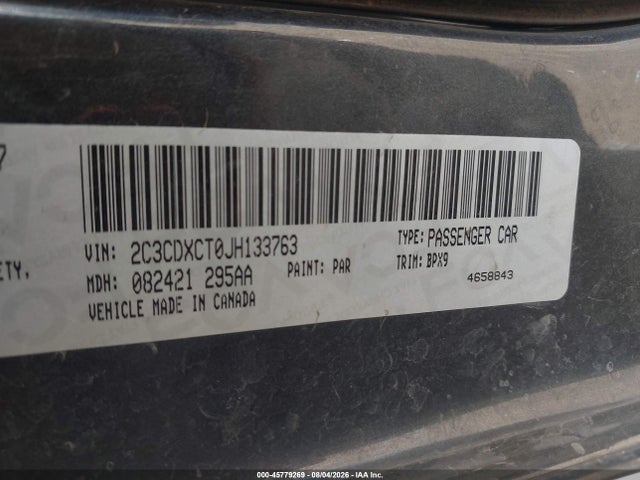 2018 Dodge Charger R/t Rwd მანქანა იყიდება აუქციონზე, vin: 2C3CDXCT0JH133763, აუქციონის ნომერი: 45779269