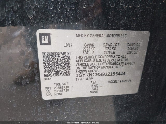 Cadillac XT5 LUXURY 2018 1GYKNCRS9JZ155444 Image 9