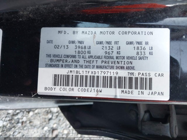 Продаж на аукціоні авто 2013 Mazda Mazda3 I Sv, vin: JM1BL1TFXD1797119, номер лоту: 45779349