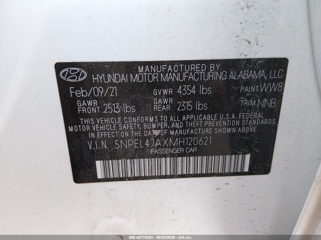 Hyundai SONATA SEL 2021 5NPEL4JAXMH120621 Image 9