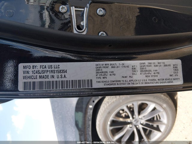 45779411 :رقم المزاد ، 1C4SJSFP1RS158354 vin ، 2024 Jeep Grand Wagoneer L Series Ii 4x4 مزاد بيع