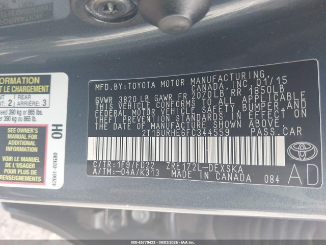 Toyota Corolla S Plus 2015 2T1BURHE6FC344559 Image 9