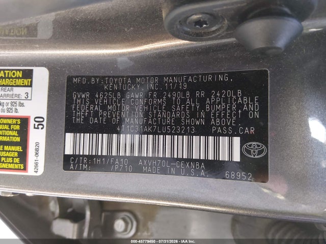4T1C31AK7LU523213 Toyota Camry Le Hybrid