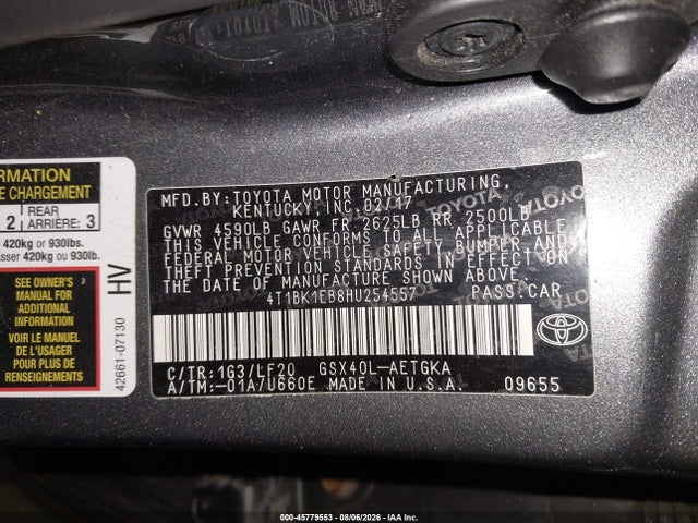 Aukcja sprzedaży 2017 Toyota Avalon Xle Premium, vin: 4T1BK1EB8HU254557, numer aukcji: 45779553