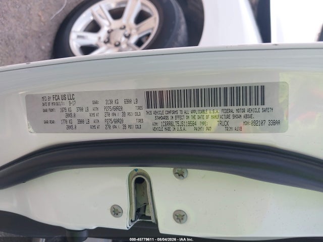 45779611 :رقم المزاد ، 1C6RR6LT5JS119584 vin ، 2018 Ram 1500 Slt مزاد بيع