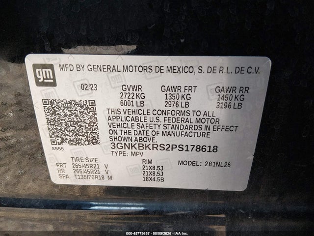 Продажа на аукционе авто 2023 Chevrolet Blazer Awd Rs, vin: 3GNKBKRS2PS178618, номер лота: 45779657