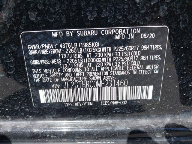 Subaru Crosstrek Sport 2021 JF2GTHRC0MH231460 Image 9