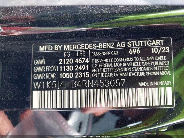 W1K5J4HB4RN453057 Mercedes-Benz Cla 250 Coupe 4matic