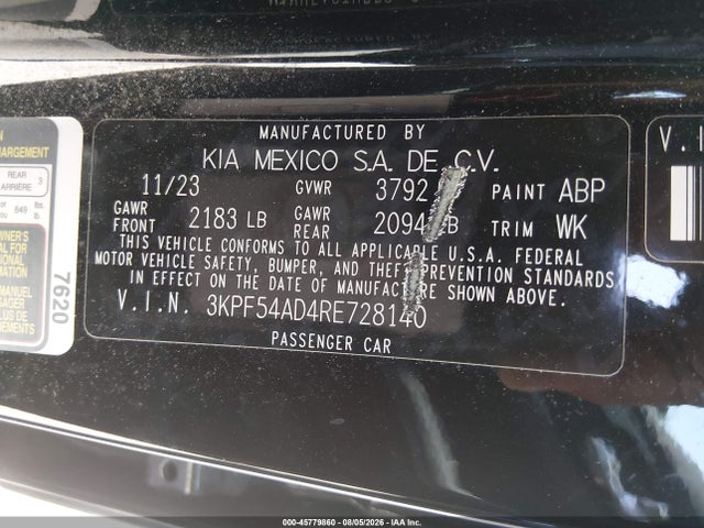KIA Forte Gt-line 2024 3KPF54AD4RE728140 Image 9