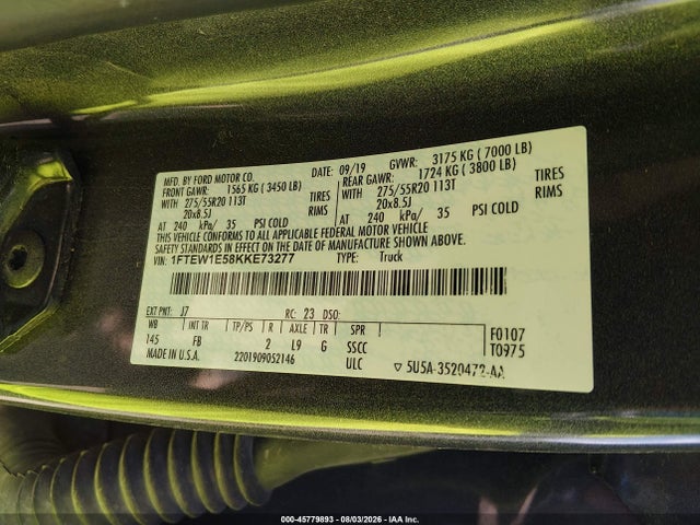 1FTEW1E58KKE73277 Ford F-150 Xlt