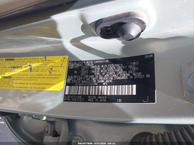 45779896 :رقم المزاد ، JTJHA31U150080884 vin ، 2005 Lexus Rx 330 مزاد بيع