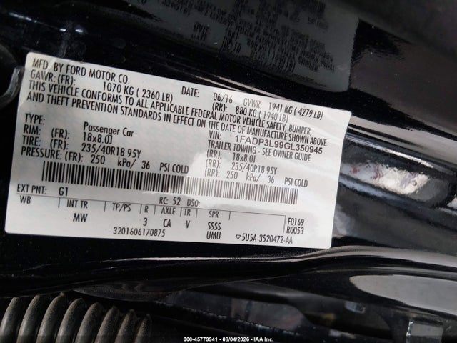 1FADP3L99GL350945 Ford FOCUS ST