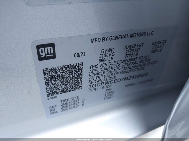 1GCPWCED7MZ419510 Chevrolet Silverado 1500 2wd Short Bed Lt