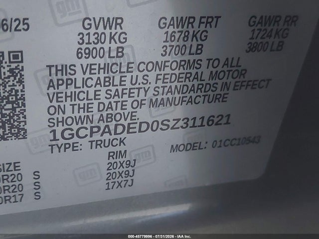 1GCPADED0SZ311621 Chevrolet Silverado 1500 2wd Short Bed Rst