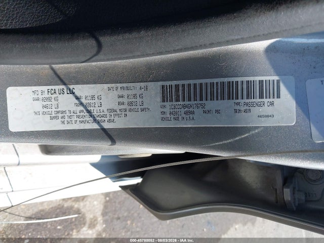 Продаж на аукціоні авто 2016 Chrysler 200 Limited, vin: 1C3CCCAB4GN176752, номер лоту: 45780052