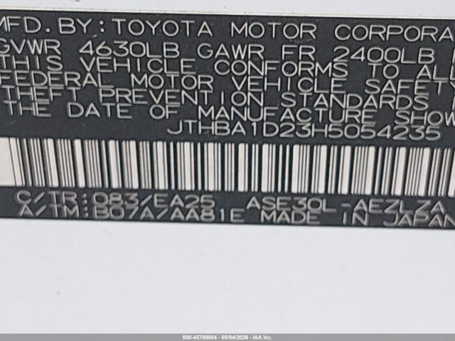 Продажа на аукционе авто 2017 Lexus Is 200t, vin: JTHBA1D23H5054235, номер лота: 45780084
