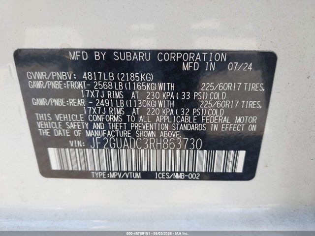 Subaru Crosstrek Premium 2024 JF2GUADC3RH863730 Image 9
