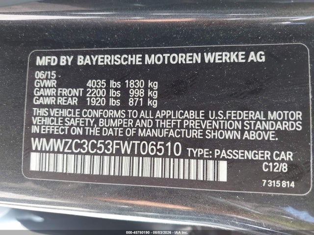 Auction sale of the 2015 Mini Countryman Cooper S, vin: WMWZC3C53FWT06510, lot number: 45780190