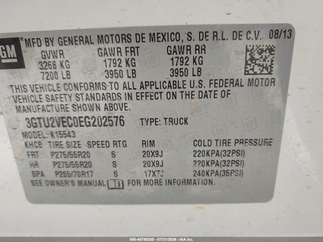 GMC Sierra 1500 Slt 2014 3GTU2VEC0EG202576 Image 9