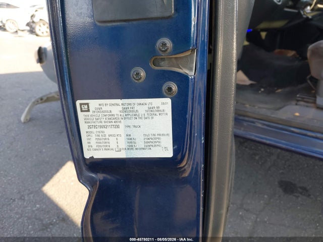Aukcja sprzedaży 2002 Gmc Sierra 1500 Sle, vin: 2GTEC19VX21177230, numer aukcji: 45780211