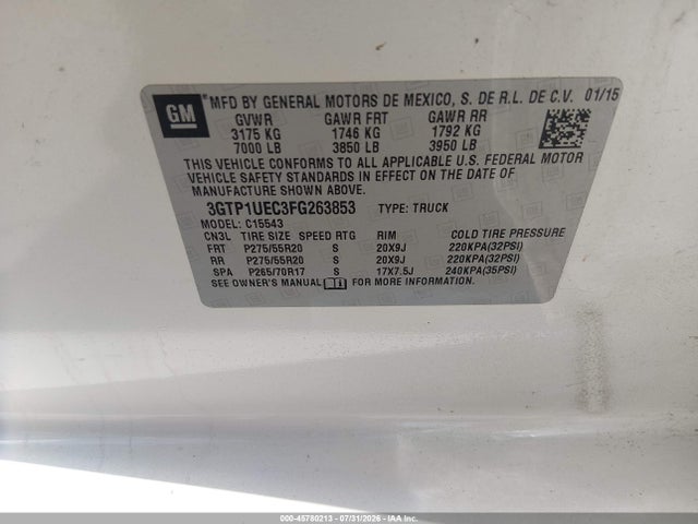 3GTP1UEC3FG263853 GMC Sierra 1500 Sle