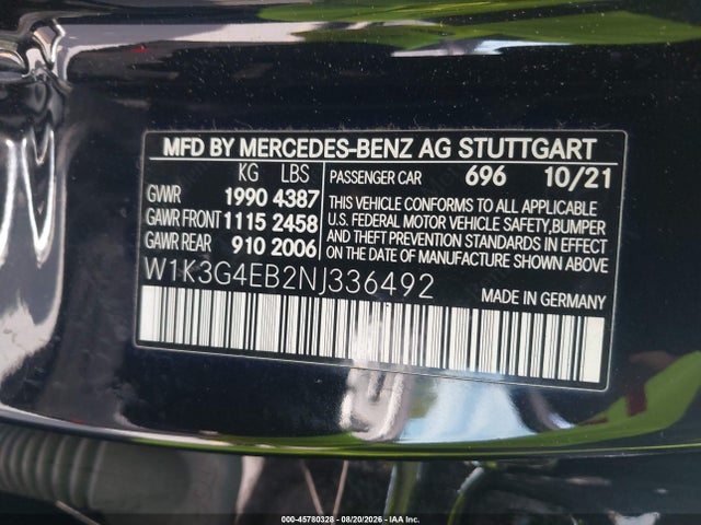 Mercedes-Benz A 220 2022 W1K3G4EB2NJ336492 Image 9