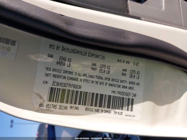 45780364 :رقم المزاد ، 2C3KA53G77H786630 vin ، 2007 Chrysler 300 Touring مزاد بيع
