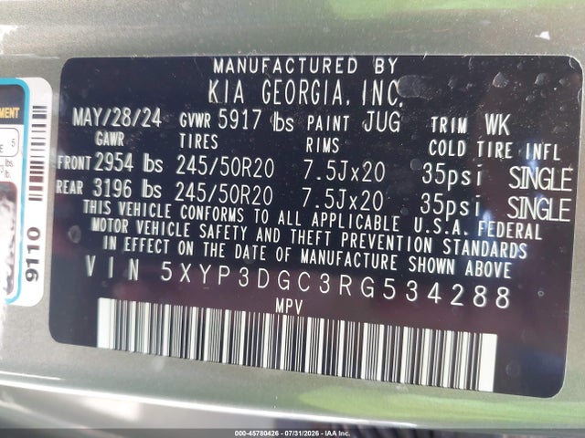 5XYP3DGC3RG534288 KIA Telluride Ex X-line