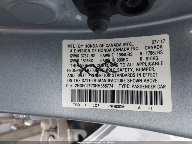 Honda CIVIC EX 2017 2HGFC2F73HH558774 Image 9
