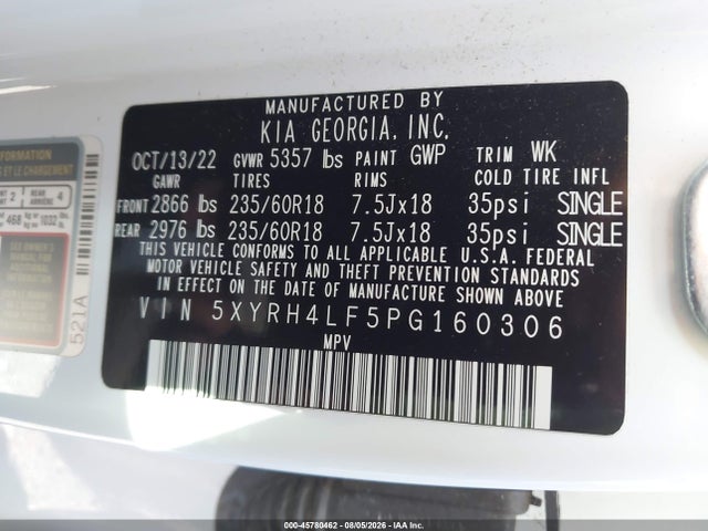 KIA SORENTO EX 2023 5XYRH4LF5PG160306 Image 9