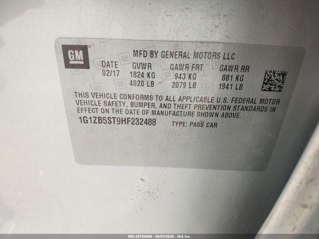 Chevrolet MALIBU LS 2017 1G1ZB5ST9HF232488 Image 9