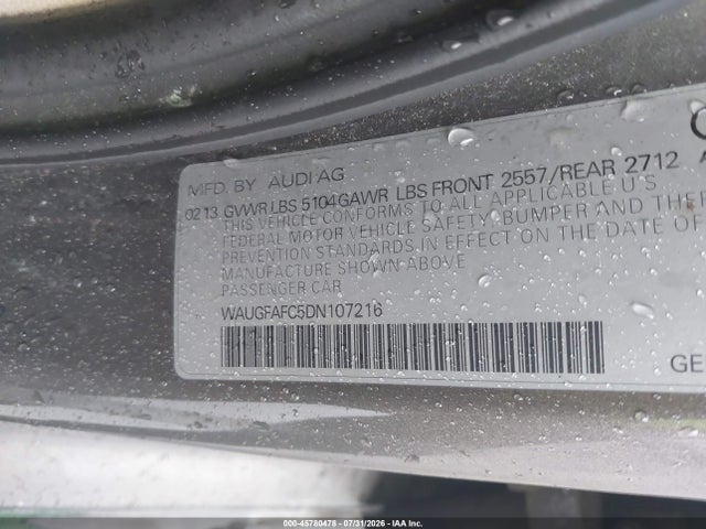 Aukcja sprzedaży 2013 Audi A6 2.0t Premium, vin: WAUGFAFC5DN107216, numer aukcji: 45780478