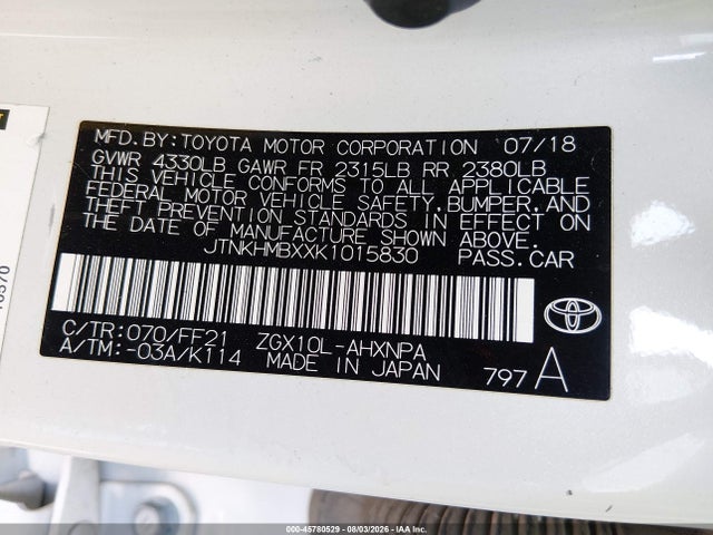 JTNKHMBXXK1015830 Toyota C-HR XLE