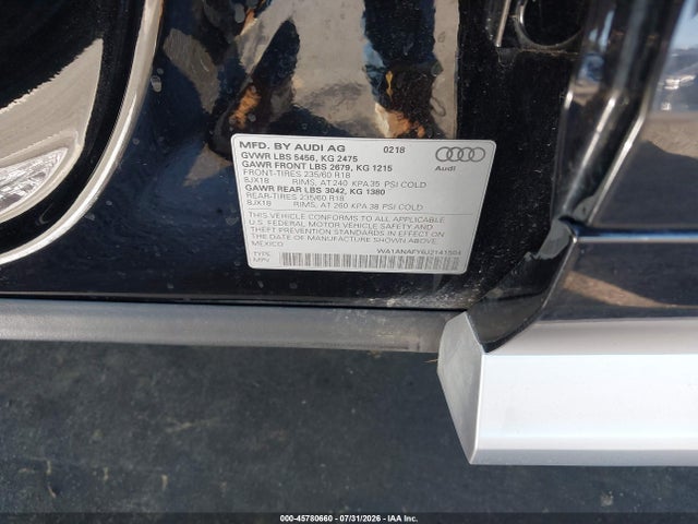 Продажа на аукционе авто 2018 Audi Q5 2.0t Premium/2.0t Tech Premium, vin: WA1ANAFY6J2141504, номер лота: 45780660