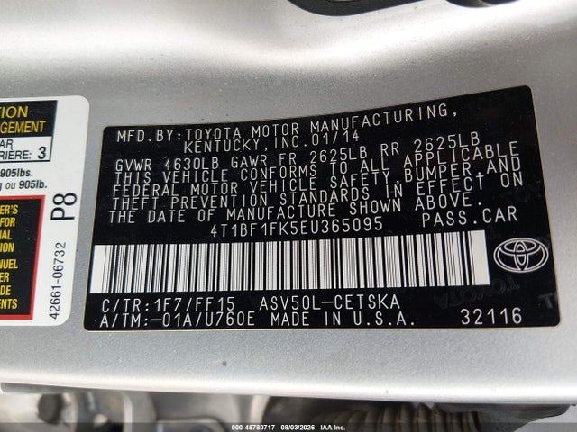 4T1BF1FK5EU365095 Toyota Camry Se Sport