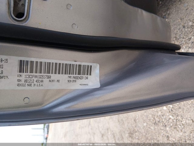 2016 Dodge Dart Se მანქანა იყიდება აუქციონზე, vin: 1C3CDFAA1GD517360, აუქციონის ნომერი: 45780744