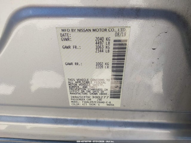 Nissan LEAF SV 2019 1N4AZ1CP7KC300277 Image 9