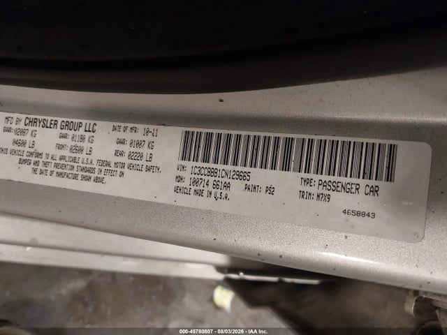 Aukcja sprzedaży 2012 Chrysler 200 Touring, vin: 1C3CCBBB1CN129665, numer aukcji: 45780807