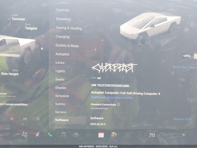 Продаж на аукціоні авто 2025 Tesla Cybertruck Cyberbeast, vin: 7G2CEHEE0SA061686, номер лоту: 45780838