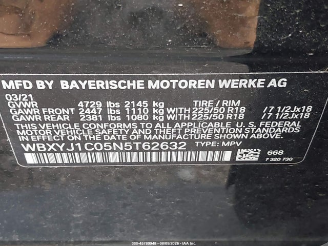 Продажа на аукционе авто 2022 Bmw X2 Xdrive28i, vin: WBXYJ1C05N5T62632, номер лота: 45780948