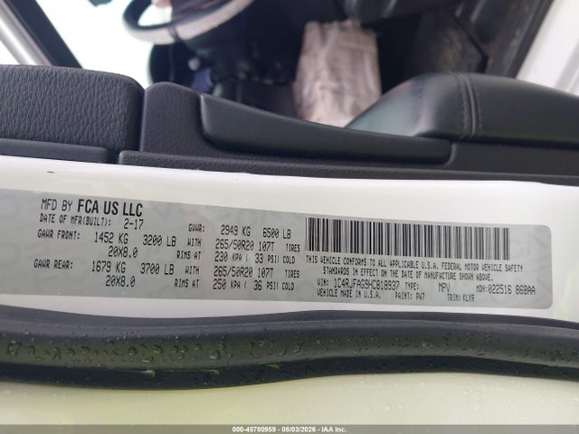 1C4RJFAG9HC818937 Jeep Grand Cherokee Altitude