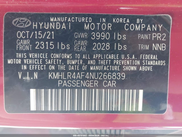 Hyundai Elantra N Line 2022 KMHLR4AF4NU266839 Image 9