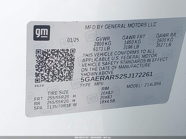 Продаж на аукціоні авто 2025 Buick Enclave Preferred Fwd, vin: 5GAERARS2SJ172261, номер лоту: 45781157