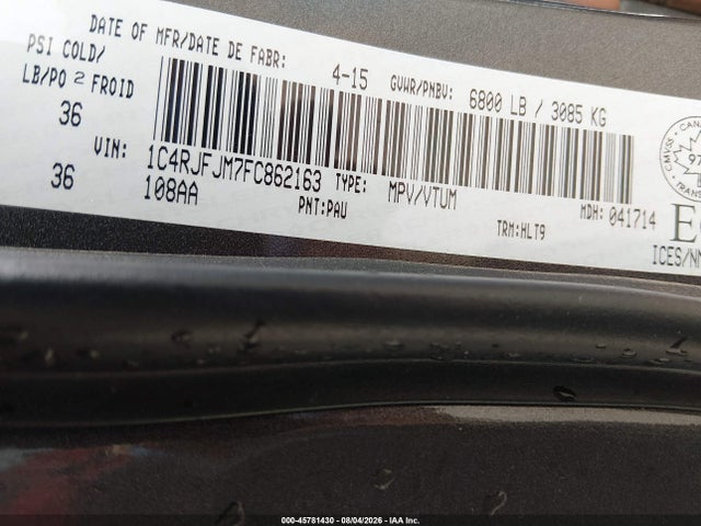 Jeep Grand Cherokee Summit 2015 1C4RJFJM7FC862163 Image 9