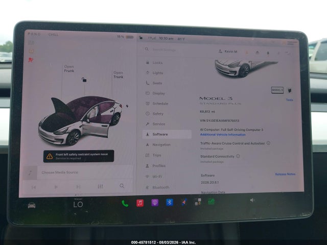 5YJ3E1EAXMF870013 Tesla Model 3 Standard Range Plus Rear-wheel Drive