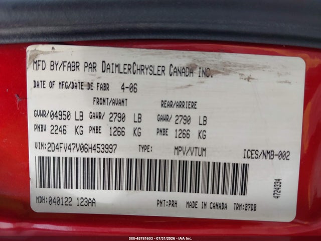 Продаж на аукціоні авто 2006 Dodge Magnum, vin: 2D4FV47V06H453997, номер лоту: 45781603