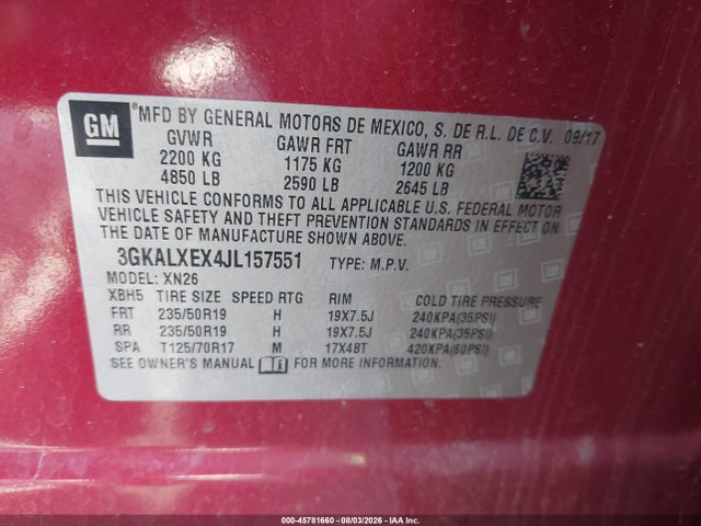 Продаж на аукціоні авто 2018 Gmc Terrain Denali, vin: 3GKALXEX4JL157551, номер лоту: 45781660
