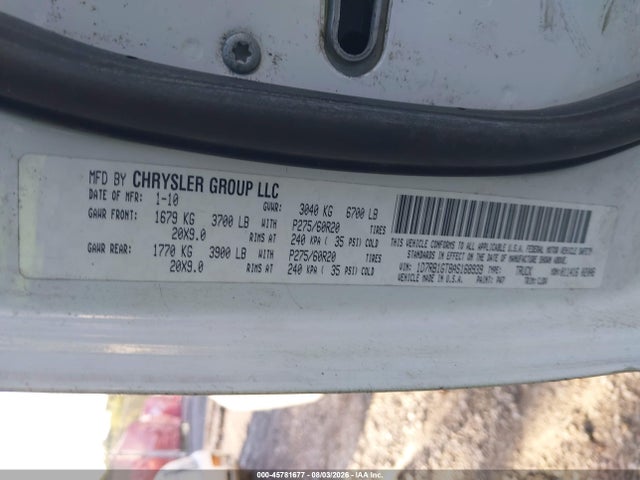 Aukcja sprzedaży 2010 Dodge Ram 1500 Slt/sport/trx, vin: 1D7RB1GT8AS168939, numer aukcji: 45781677
