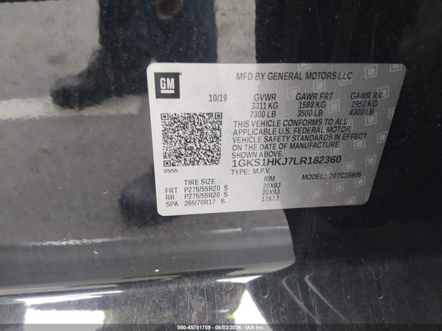 Aukcja sprzedaży 2020 Gmc Yukon Xl 2wd Denali, vin: 1GKS1HKJ7LR182360, numer aukcji: 45781709